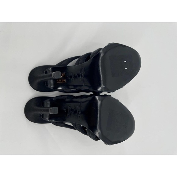 Pedro Garcia Heels Black Satin Stiletto Sz 7 37 NEW NWOB N22 - Picture 5 of 6